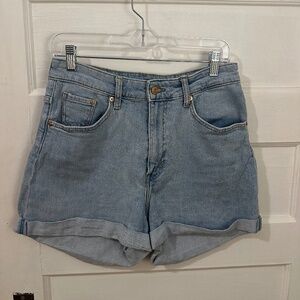 Lightwash denim mom shorts